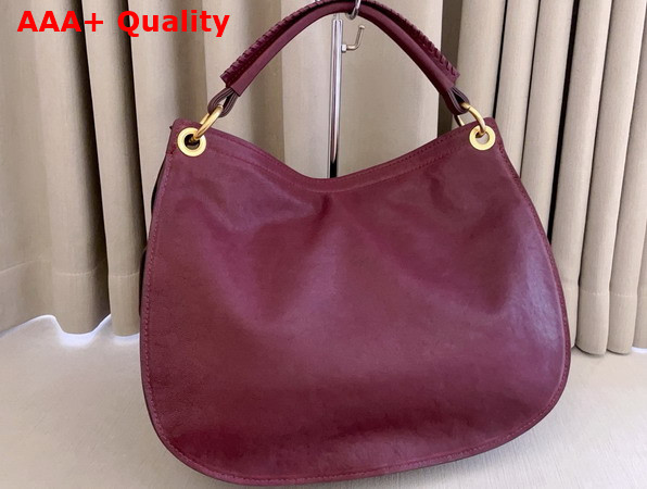 Miu Miu Rendez Vous Leather Bag in Amaranth Red 5BC219 Replica