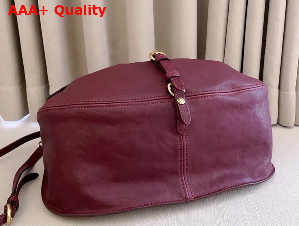 Miu Miu Rendez Vous Leather Bag in Amaranth Red 5BC219 Replica