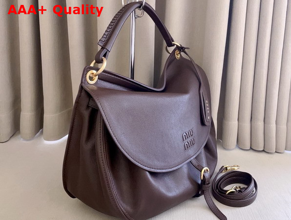 Miu Miu Rendez Vous Leather Bag in Briarwood 5BC219 Replica