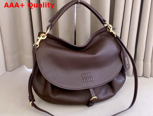 Miu Miu Rendez Vous Leather Bag in Briarwood 5BC219 Replica