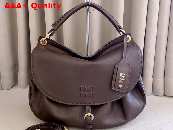 Miu Miu Rendez Vous Leather Bag in Briarwood 5BC219 Replica