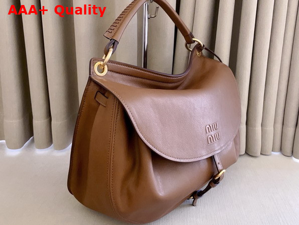 Miu Miu Rendez Vous Leather Bag in Oak 5BC219 Replica