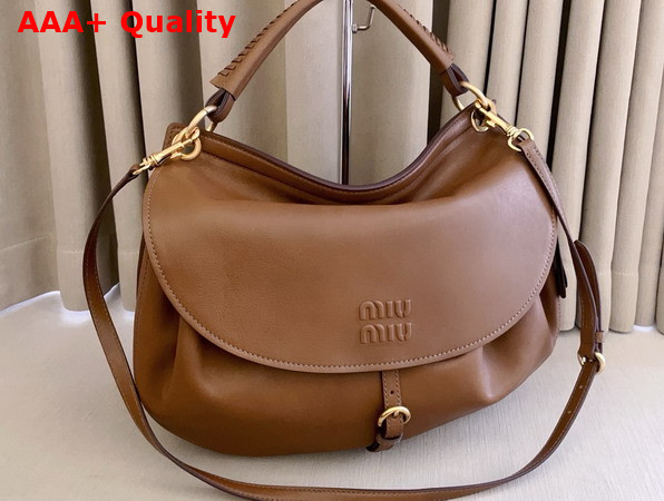 Miu Miu Rendez Vous Leather Bag in Oak 5BC219 Replica