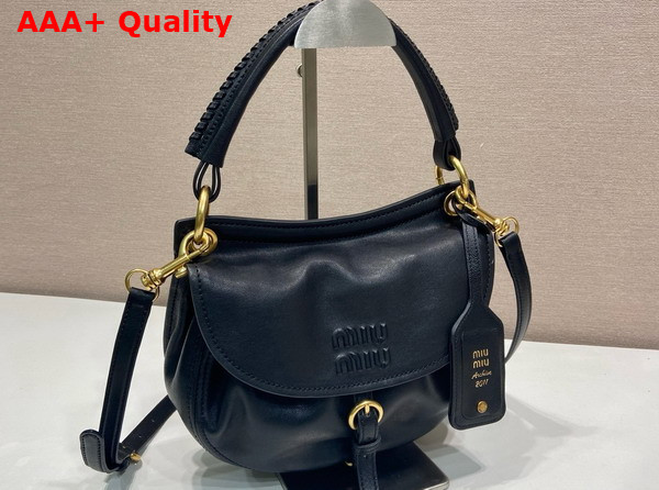 Miu Miu Rendez Vous Nappa Leather Bag in Black 5BC221 Replica