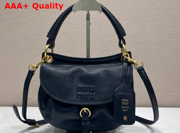 Miu Miu Rendez Vous Nappa Leather Bag in Black 5BC221 Replica