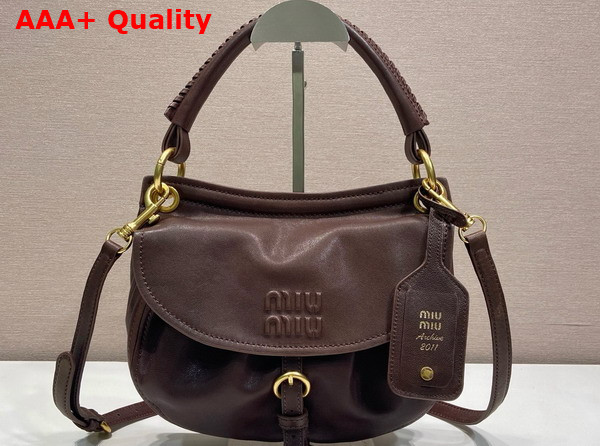 Miu Miu Rendez Vous Nappa Leather Bag in Briarwood 5BC221 Replica