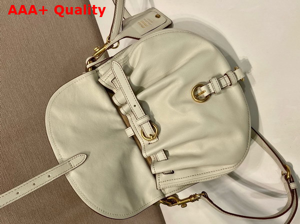 Miu Miu Rendez Vous Nappa Leather Bag in Chalk White 5BC221 Replica