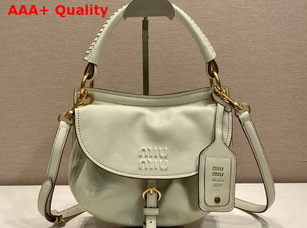 Miu Miu Rendez Vous Nappa Leather Bag in Chalk White 5BC221 Replica