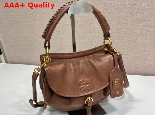 Miu Miu Rendez Vous Nappa Leather Bag in Oak 5BC221 Replica