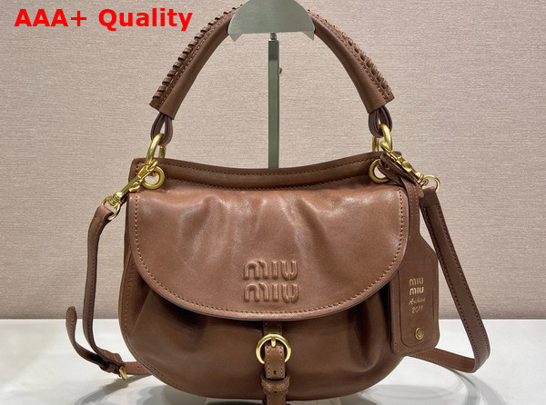 Miu Miu Rendez Vous Nappa Leather Bag in Oak 5BC221 Replica