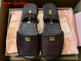 Miu Miu Ruches Nappa Leather Sandals in Briarwood 5X372E Replica
