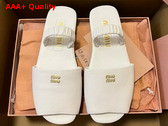 Miu Miu Ruches Nappa Leather Sandals in White 5X372E Replica