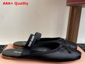 Miu Miu Satin Ballerina Mules in Black 5F451E Replica
