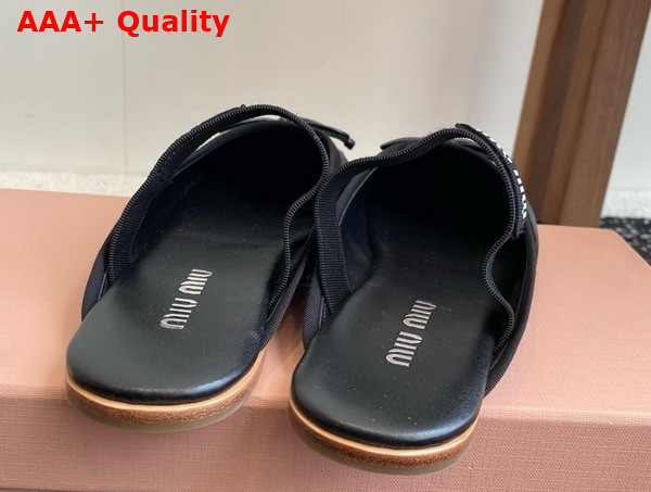 Miu Miu Satin Ballerina Mules in Black 5F451E Replica