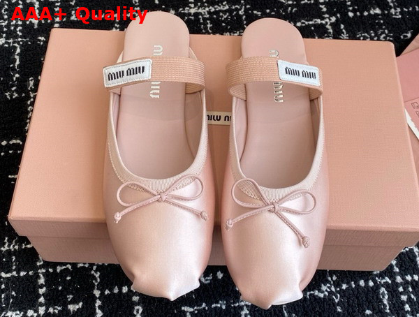 Miu Miu Satin Ballerina Mules in Orchid Pink 5F451E Replica