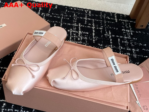 Miu Miu Satin Ballerina Mules in Orchid Pink 5F451E Replica