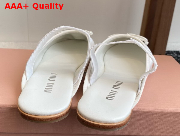 Miu Miu Satin Ballerina Mules in White 5F451E Replica