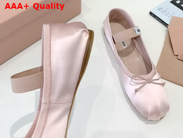Miu Miu Satin Ballerinas in Orchid Pink 5F794D Replica