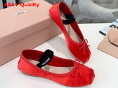 Miu Miu Satin Ballerinas in Red 5F794D Replica