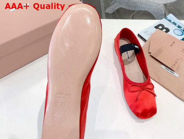 Miu Miu Satin Ballerinas in Red 5F794D Replica