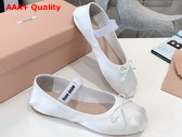Miu Miu Satin Ballerinas in White 5F794D Replica