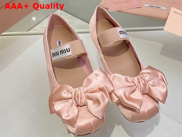 Miu Miu Satin Bow Ballerinas in Orchid Pink Replica