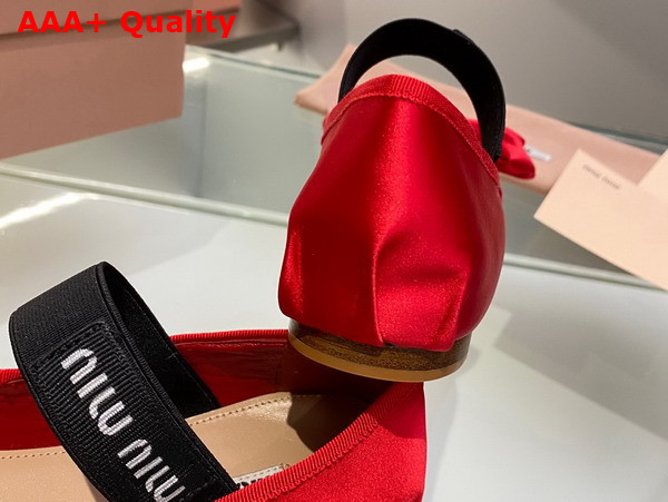 Miu Miu Satin Bow Ballerinas in Red Replica