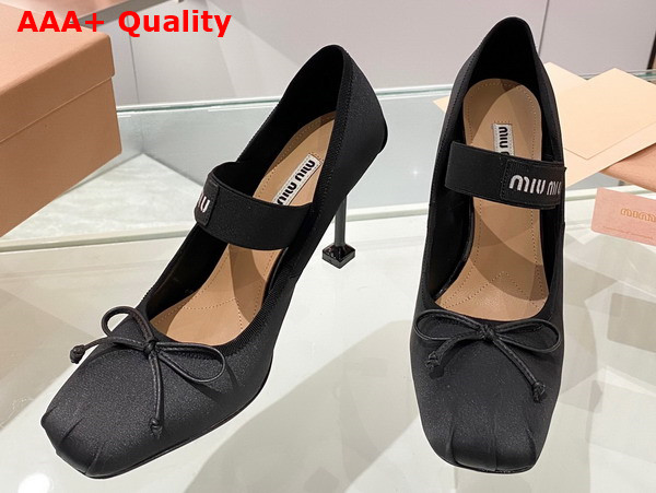 Miu Miu Satin Pumps in Black 5I793D Replica