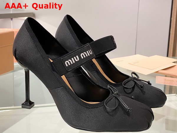 Miu Miu Satin Pumps in Black 5I793D Replica