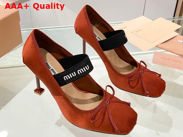 Miu Miu Satin Pumps in Cocoa Brown 5I793D Replica