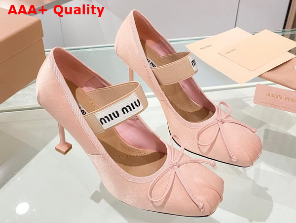 Miu Miu Satin Pumps in Orchid Pink 5I793D Replica