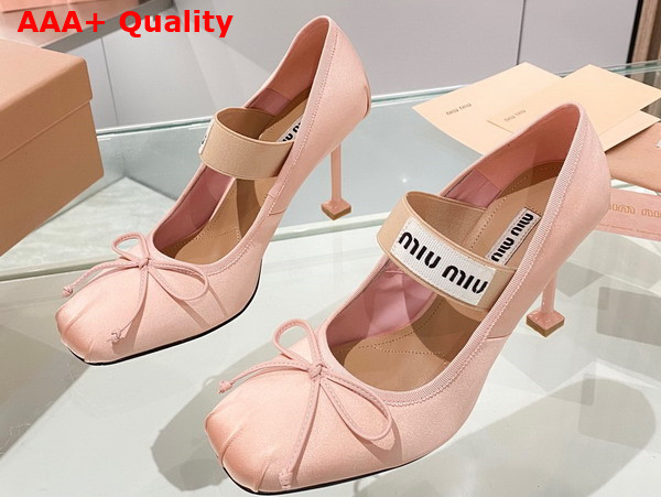 Miu Miu Satin Pumps in Orchid Pink 5I793D Replica