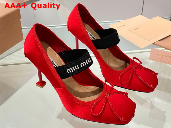 Miu Miu Satin Pumps in Red 5I793D Replica