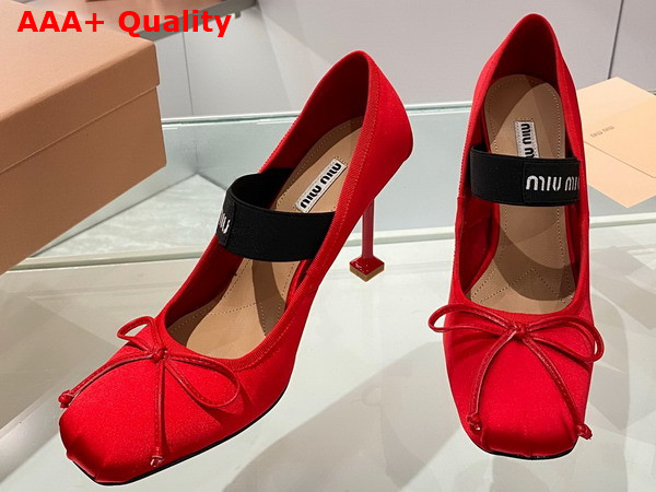 Miu Miu Satin Pumps in Red 5I793D Replica