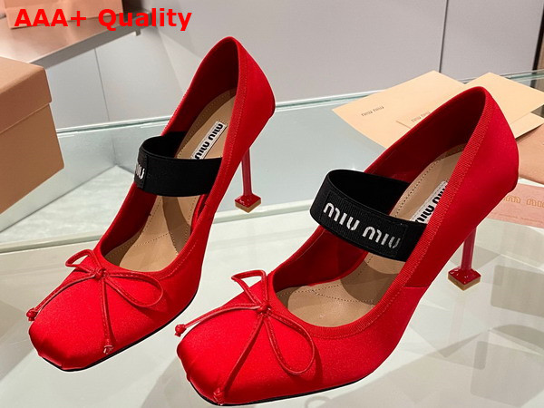 Miu Miu Satin Pumps in Red 5I793D Replica