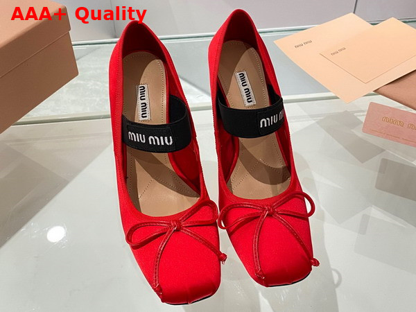 Miu Miu Satin Pumps in Red 5I793D Replica