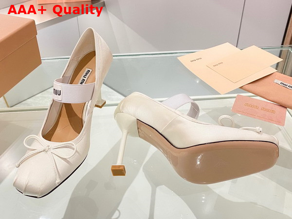 Miu Miu Satin Pumps in White 5I793D Replica