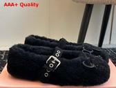 Miu Miu Shearling Ballerinas in Black 5F272E Replica