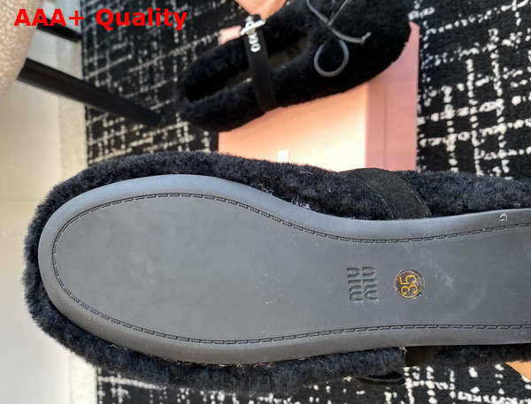 Miu Miu Shearling Ballerinas in Black 5F272E Replica