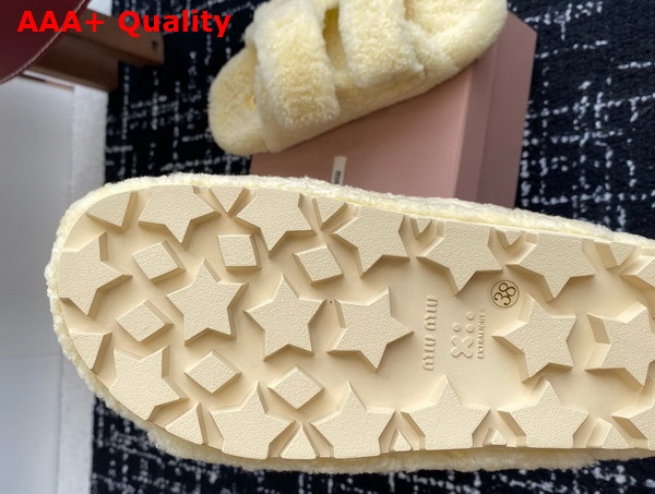 Miu Miu Sheepskin Slides in Yellow Replica
