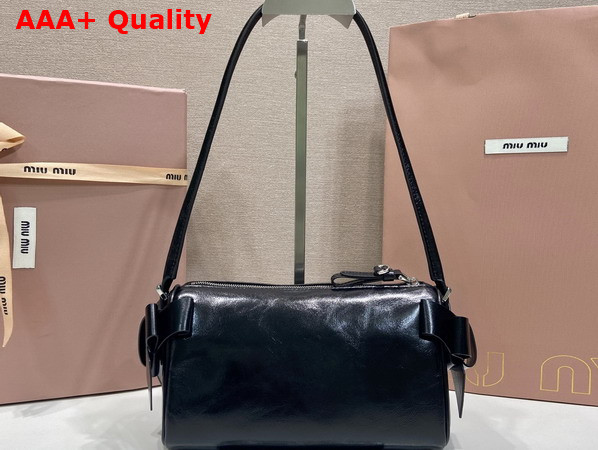 Miu Miu Shiny Leather Pouch in Black 5NE029 Replica