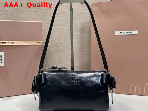Miu Miu Shiny Leather Pouch in Black 5NE029 Replica