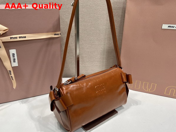 Miu Miu Shiny Leather Pouch in Palisander 5NE029 Replica