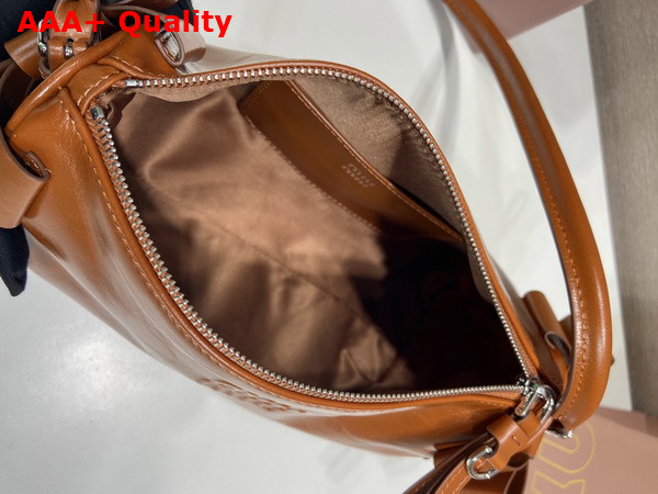 Miu Miu Shiny Leather Pouch in Palisander 5NE029 Replica