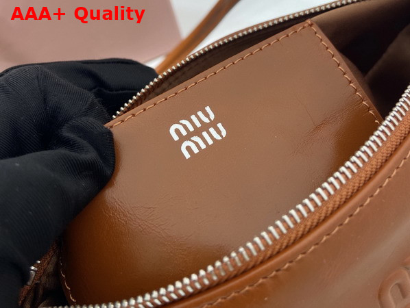 Miu Miu Shiny Leather Pouch in Palisander 5NE029 Replica