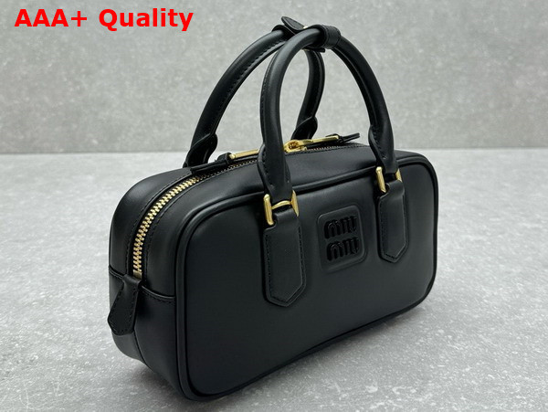 Miu Miu Small Arcadie Leather Bag in Black 5BB142 Replica