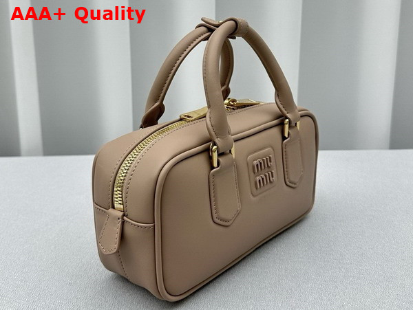 Miu Miu Small Arcadie Leather Bag in Cameo 5BB142 Replica