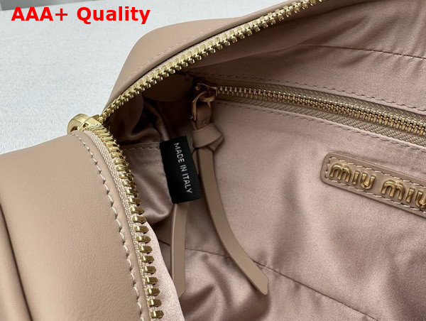 Miu Miu Small Arcadie Leather Bag in Cameo 5BB142 Replica