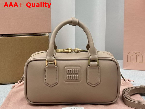 Miu Miu Small Arcadie Leather Bag in Cameo 5BB142 Replica