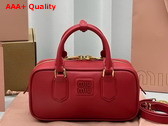 Miu Miu Small Arcadie Leather Bag in Red 5BB142 Replica
